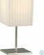 Globo Lighting Metal Table Lamp for Socket E14 with White Shade and Silver Base