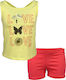 Joyce Kids Set with Shorts Summer 2pcs Yellow