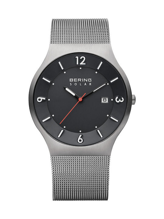 Bering Time Мъжки часовник 40мм Слънчев сребърен метална гривна