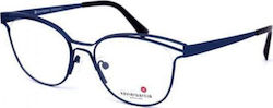 Xavier Garcia Women's Metal Prescription Eyeglass Frame Blue