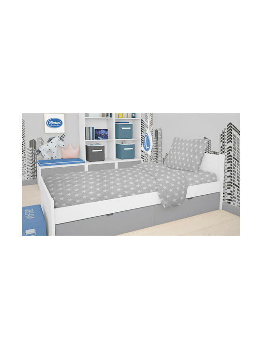 Dimcol Sheet Set Single Cotton Star Grey 160x24...
