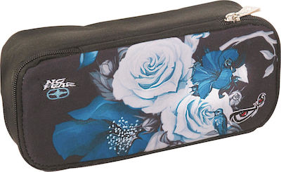 No Fear Flowers Pencil Case with 1 Compartment Black