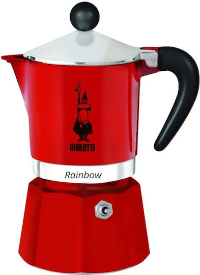 Bialetti Rainbow Кафеварка За Еспресо 3 Чаши Червена