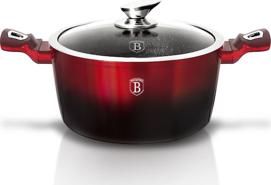 Berlinger Haus Metallic Line Дълбока Тенджера от Алуминий 4.1л / 24см Черно-Бордо
