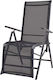 vidaXL Beach Armchair/Sunbed with Aluminum Frame Black