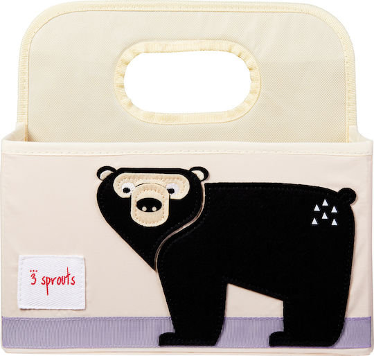 3 Sprouts Nursery Cosmetic Basket Bear Black 3 Sprouts Nursery Cosmetic Basket Bear Black