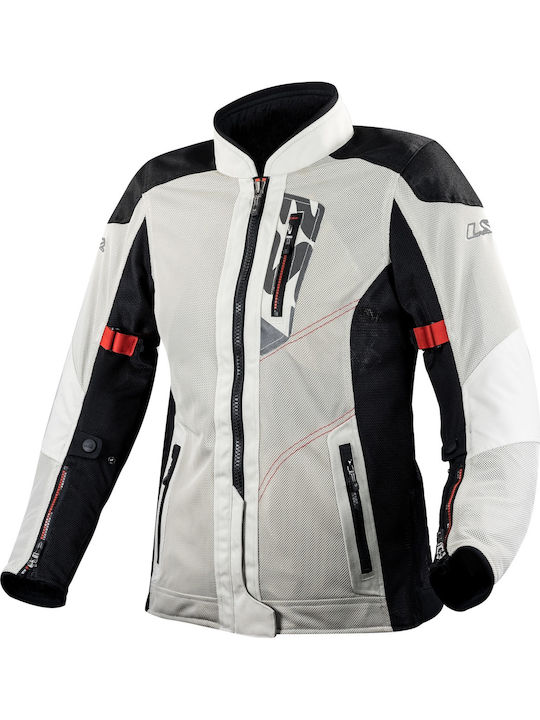 LS2 Alba Lady Sommer Damen Motorradjacke Light Grey