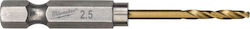 Milwaukee Shockwave Σετ 2 HSS-G TiN Hex 2.5mm Τρυπάνια HSS Τιτανίου με Εξάγωνο Στέλεχος για Μέταλλο και Ξύλο Milwaukee Shockwave Σετ 2 HSS-G TiN Hex 2.5mm Τρυπάνια HSS Τιτανίου με Εξάγωνο Στέλεχος για Μέταλλο και Ξύλο