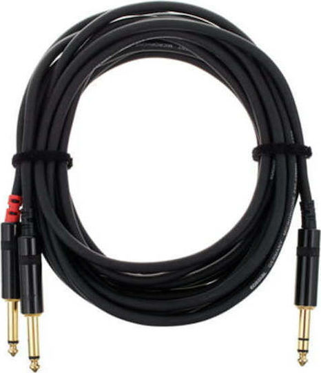 Cordial Cablu 2x 6,3 mm de sex masculin - 6,3 mm de sex masculin 6m (CFY 6 VPP)