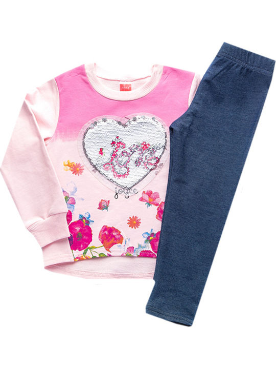 Joyce Kids Set with Leggings Winter 2pcs Pink