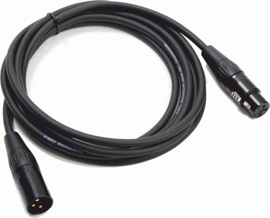 XLR audio cable, 3-pin male, 3-pin female, 3m, black - Elgiganten