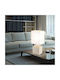 Globo Lighting Ceramic Table Lamp for Socket E14 with White Shade and Beige Base