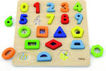 Lemnos Puzzle pentru Copii cu Îmbinări Αριθμοί & Σχήματα 20buc Viga Toys