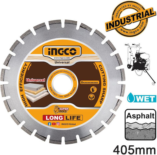 Ingco Diamond Disc Asphalt 405mm Cutting Disc Construction Materials Hole Diameter 405mm 1pcs