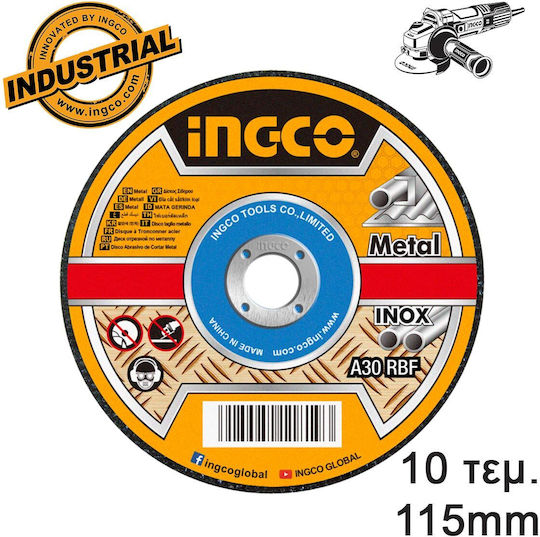 Ingco Δίσκος Κοπής Μετάλλου 115mm 10τμχ