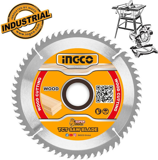 Ingco Δίσκος Κοπής Ξύλου με 60 Δόντια 254mm