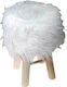 Stool For Living Room Upholstered with Fabric White 30x30x45cm