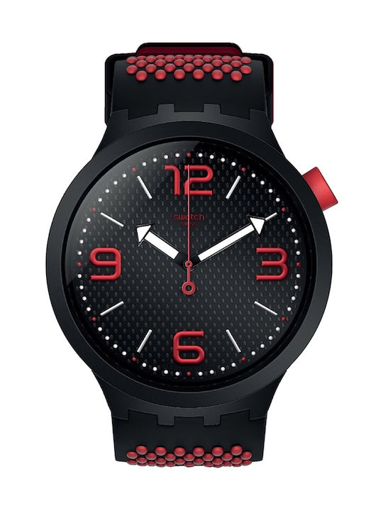 Swatch Big Bold Uhr mit Rot Kautschukarmband