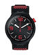 Swatch Big Bold Watch with Red Rubber Strap