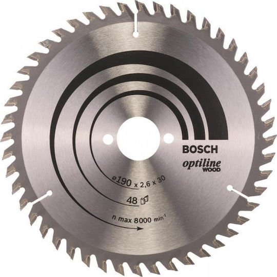 Bosch Optiline Wood Cutting Disc Wood Hole Diameter 190mm with 48 Teeth 1pcs