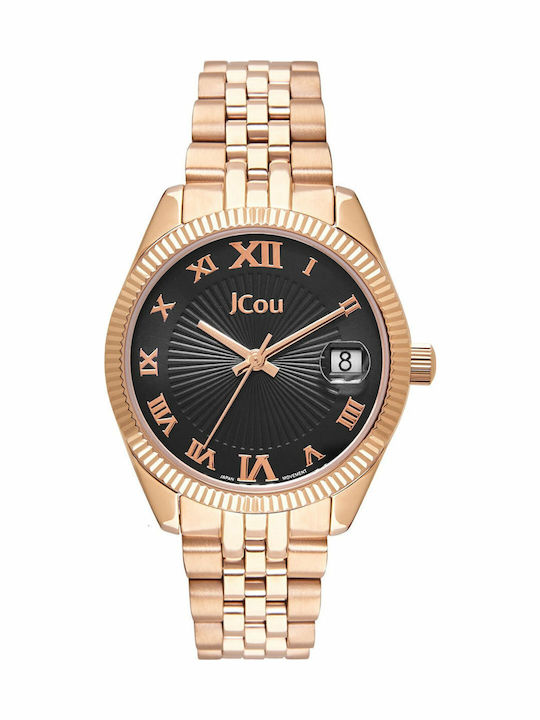 Jcou Queen's Mini Women's Watch with Gold Metal Bracelet
