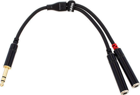 Pro snake Cable 6.3mm male - 2x 6.3mm female 0,30m (TPY 2003 JBB)