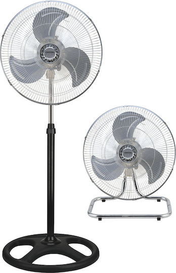 Crystal Home Air Metal Dual Πολυμορφικός Ανεμιστήρας 80W Διαμέτρου 45cm Μαύρος