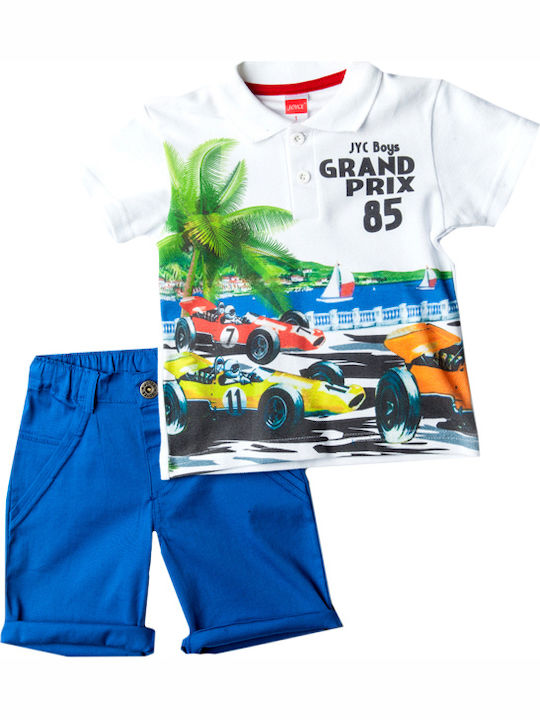 Joyce Kids Set with Shorts Summer 2pcs White