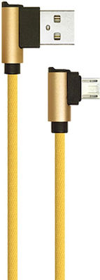 V-TAC Diamond Geflochten / Winkel (90°) USB 2.0 auf Micro-USB-Kabel Gold 1m (8637) 1Stück