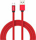 V-TAC Ruby Împletit USB 2.0 spre micro USB Cablu Roșu 1m (8497) 1buc
