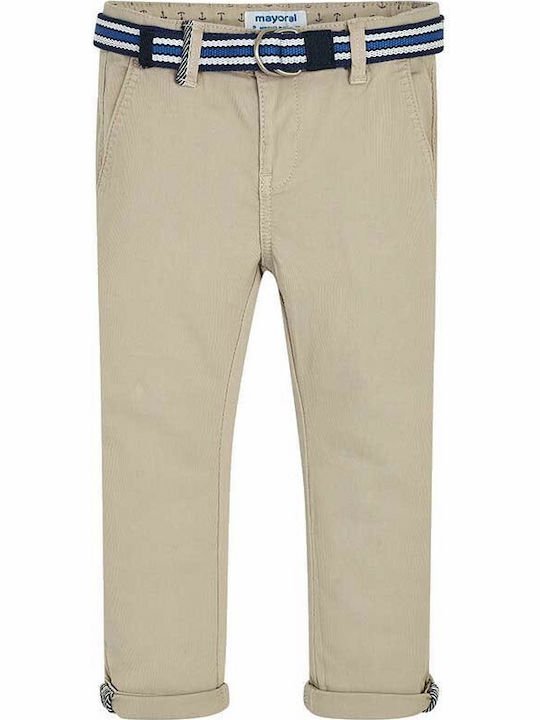 Mayoral Kids Fabric Trousers Beige