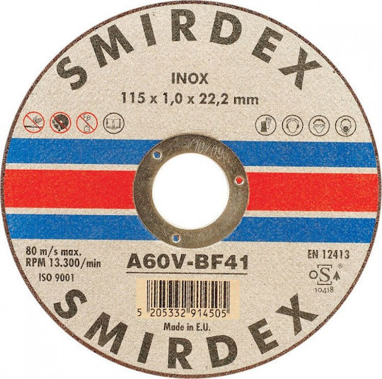 Smirdex Δίσκος Κοπής Μετάλλου Inox 125x1,00x22mm Δίσκος Κοπής Μετάλλου 125mm