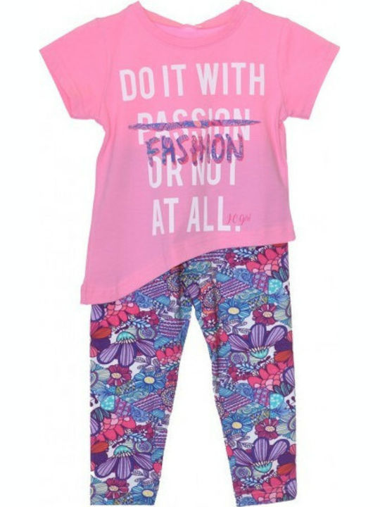 Joyce Kids Set with Leggings Summer 2pcs Pink