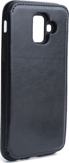 Forcell PU Leather Wallet Piele artificială Negru (Galaxy A6 2018)