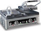 ItalStar ITAL0003 Commercial Double Sandwich Maker with Cast iron Ribbed Top and Ribbed Bottom 3500W