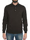 Hugo Boss Bono Men's Long Sleeve Sweater Polo Brown