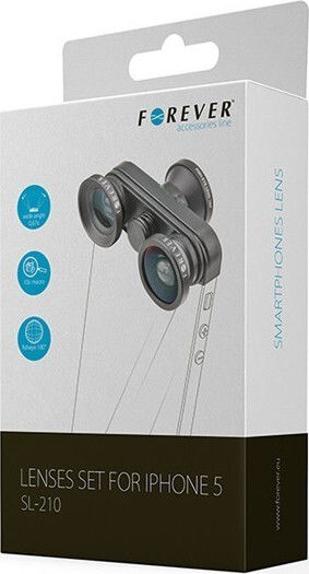 Forever SL-210 4in1 Set for iPhone 5 Phone Camera Lenses Fisheye Macro Wide Angle