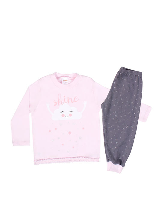 Minerva Kids Pyjamas Winter Cotton Pink Sweet Shine 90-61333 90-61333-018