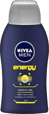 Nivea Energy Shower Gel for Men for Body , Face & Hair 50ml