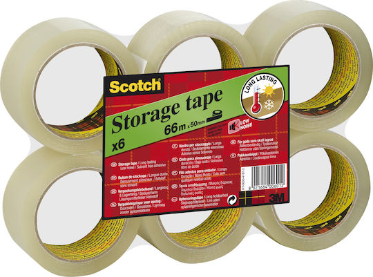 3M Ταινία Συσκευασίας 50mm x 66m Διάφανη 6τμχ