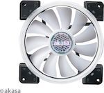 Akasa Vegas TLY 140mm 3-Pin RGB Lighting Case Fan White