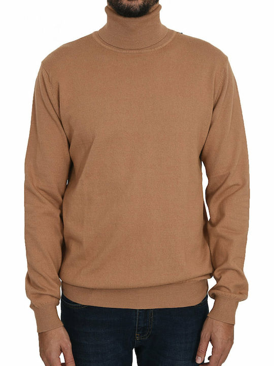 Hugo Boss Musso Herren Langarm-Pullover Rollkragen Braun