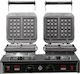 M&M equipment WAF ID/B-B Професионална Двоен Вафлена Грил с Отваряне на 90° за Квадратни Вафли