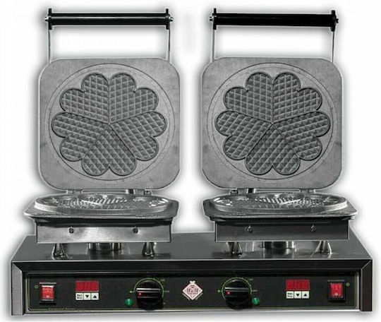 M&M equipment WAF ID/H-H Професионална Вафлена Грил Двоен Отваряне На 90° За Вафли Във Форма На Цвете