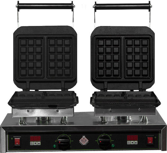 M&M equipment WAF ΑD/Β-Β Επαγγελματική Βαφλιέρα Διπλή Άνοιγμα 90° για Τετράγωνες Βάφλες