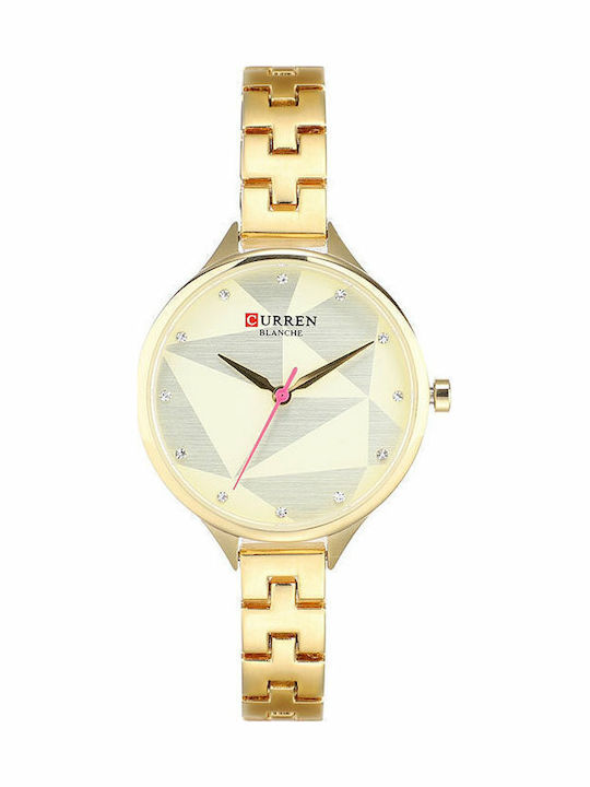 Curren Γυναικείο Ρολόι 33mm Μπαταρίας με Χρυσό Μεταλλικό Μπρασελέ