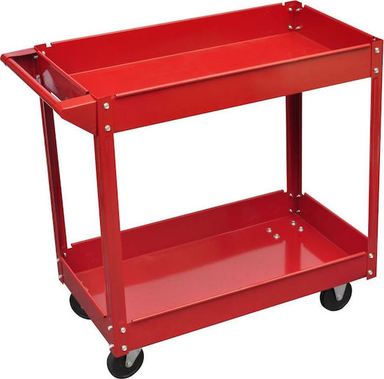 vidaXL Wheeled Metallic Tool Carrier 2 Slot W84xD41xH78cm