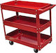 vidaXL Wheeled Metallic Tool Carrier 3 Slot W84...