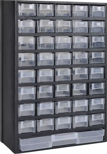 vidaXL Συρταριέρα Εργαλείων Plastic 41 Compartments W31xD13.8xH49cm