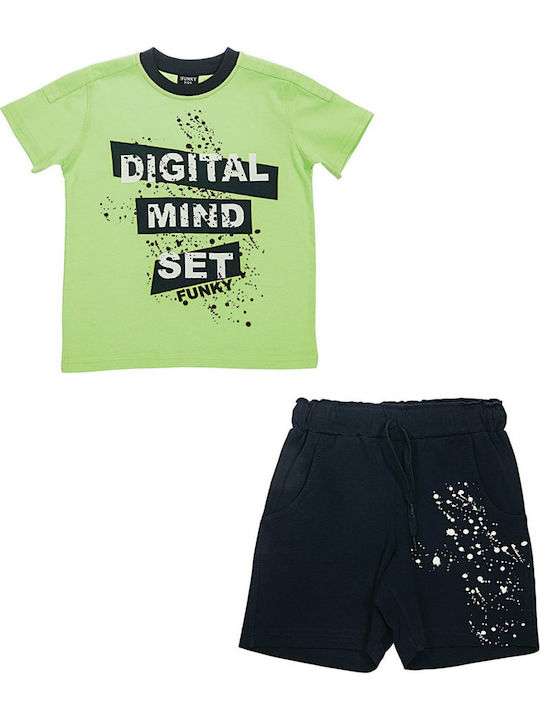 Funky Kids Set with Shorts Summer 2pcs Green